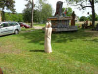 Liebende - Holzfigur in Eiche - Kunstwerk von Segfried Kümmel